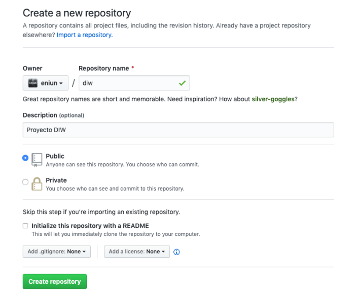 Repositorio Git en Visual Studio Code con cuenta Github - Eniun