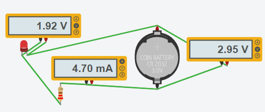 Medición de parámetros eléctricos con el multímetro ejemplo tinkercad 2