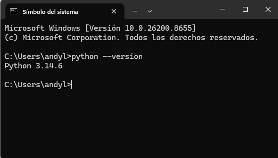 python instalado terminal